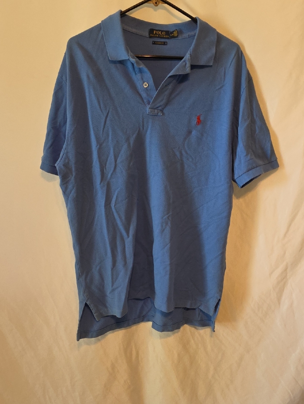 Polo by Ralph Lauren Men’s Sky Blue Short Sleeve Polo with Red Pony
